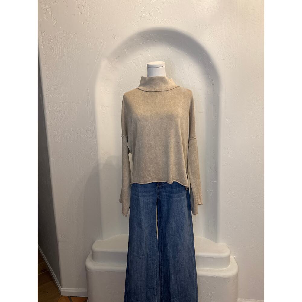 Mustard Seed Khaki Mock Neck Sweater – Size Medium